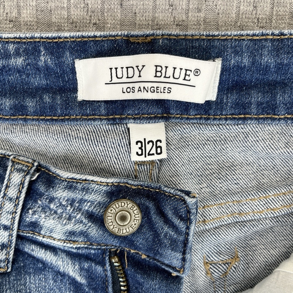Judy blue Skinny Fit Jeans Women (3/26X26) High-Rise whiskered‎ distressed blue - Picture 3 of 12